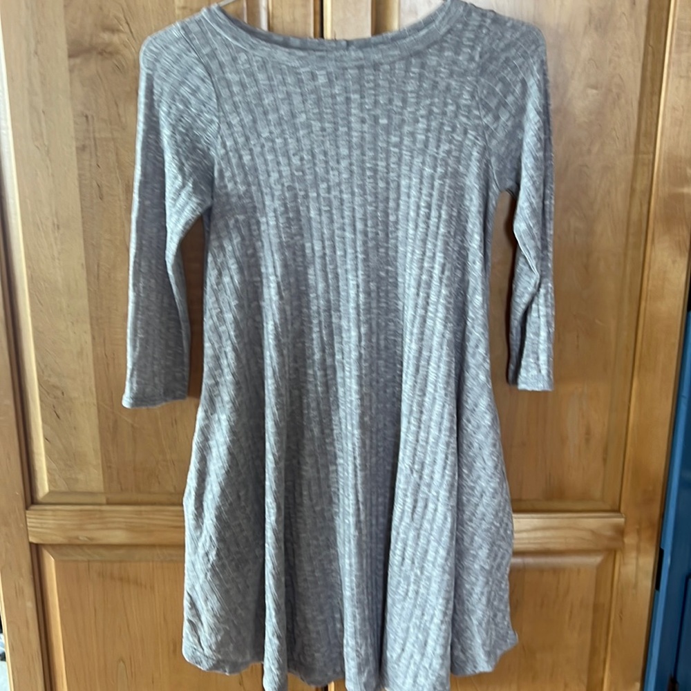 Grey flowing sweater dress